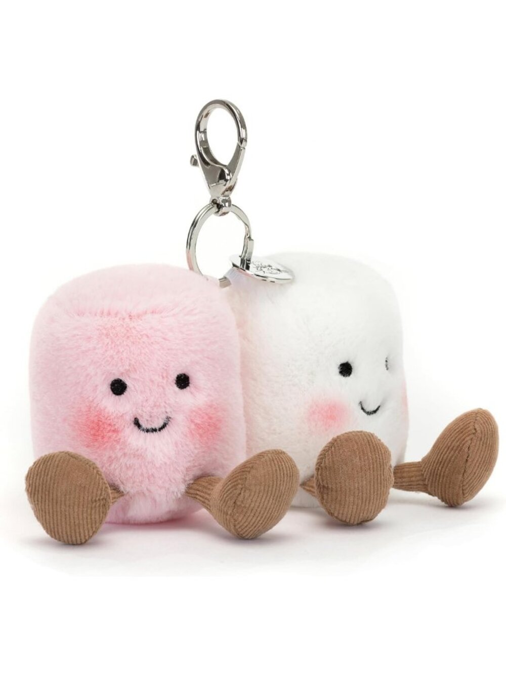Cute Marshmallow Plush Bag Charm Keychain - 3.5" Foodie Accessory Gift Idea